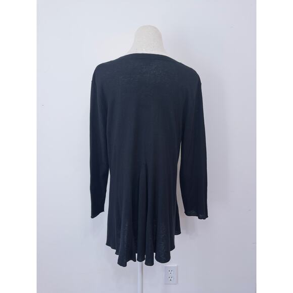 J.Jill women’s black button-front cardigan sz L NWT minimalist work travel - Picture 2 of 4